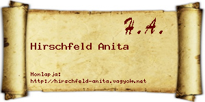 Hirschfeld Anita névjegykártya