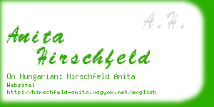 anita hirschfeld business card